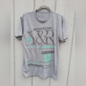 Young & Reckless Short Sleeve T-shirt Size Medium Grey